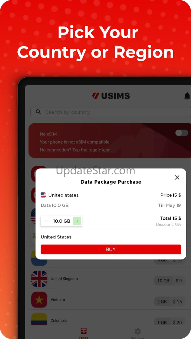 USIMS eSIM - Internet App 3.22