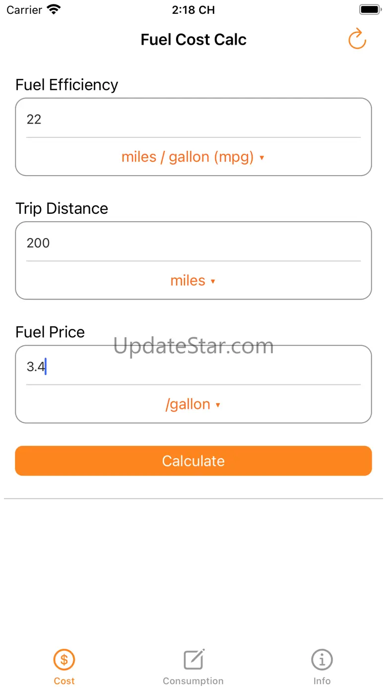 Fuel Cost Calculator: Trip 2.0.0