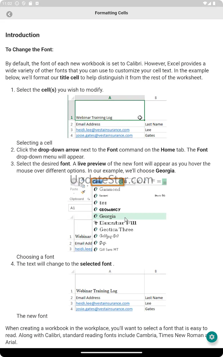 Tutorial for Excel 1.14