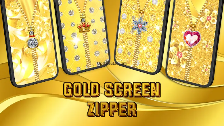 Gold Zip Lock Screen App 1.0.14