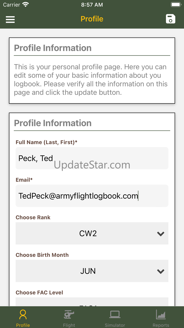 Flight Logbook Army 1.0.8
