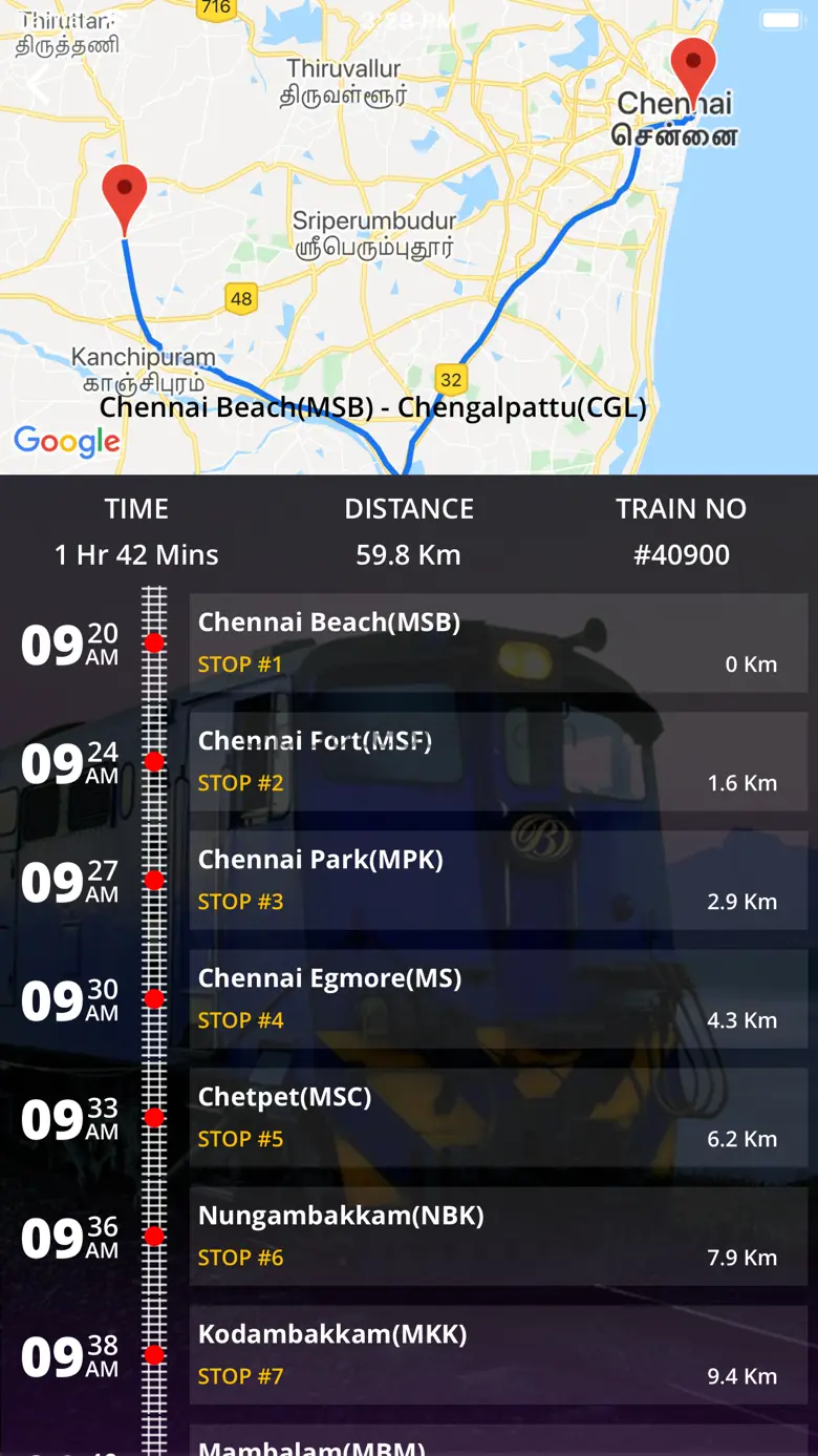 Chennai Suburban Train Timings 8.08