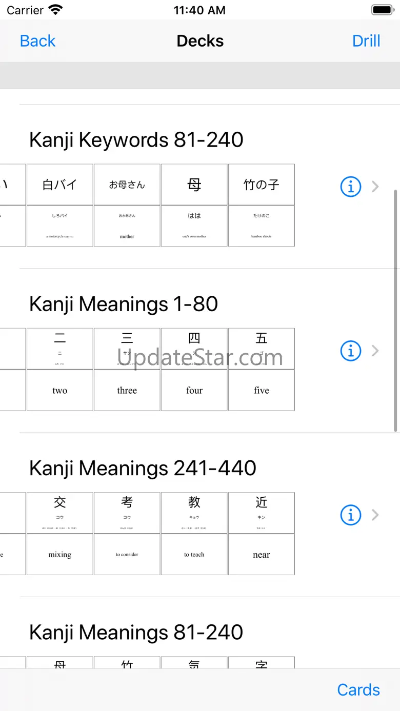 1000+ Kanji Flash Cards 2.3
