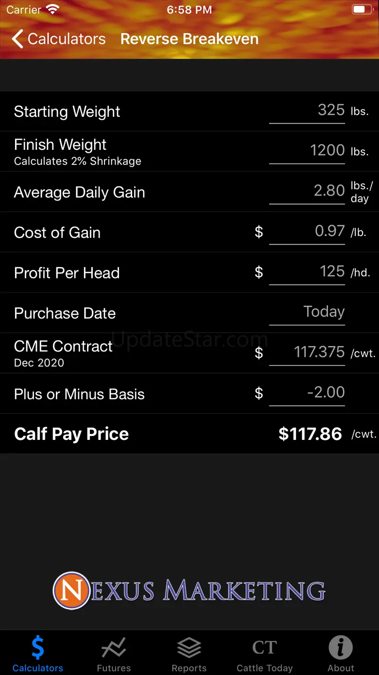 Nexus Cattle Calculator 1.2.1