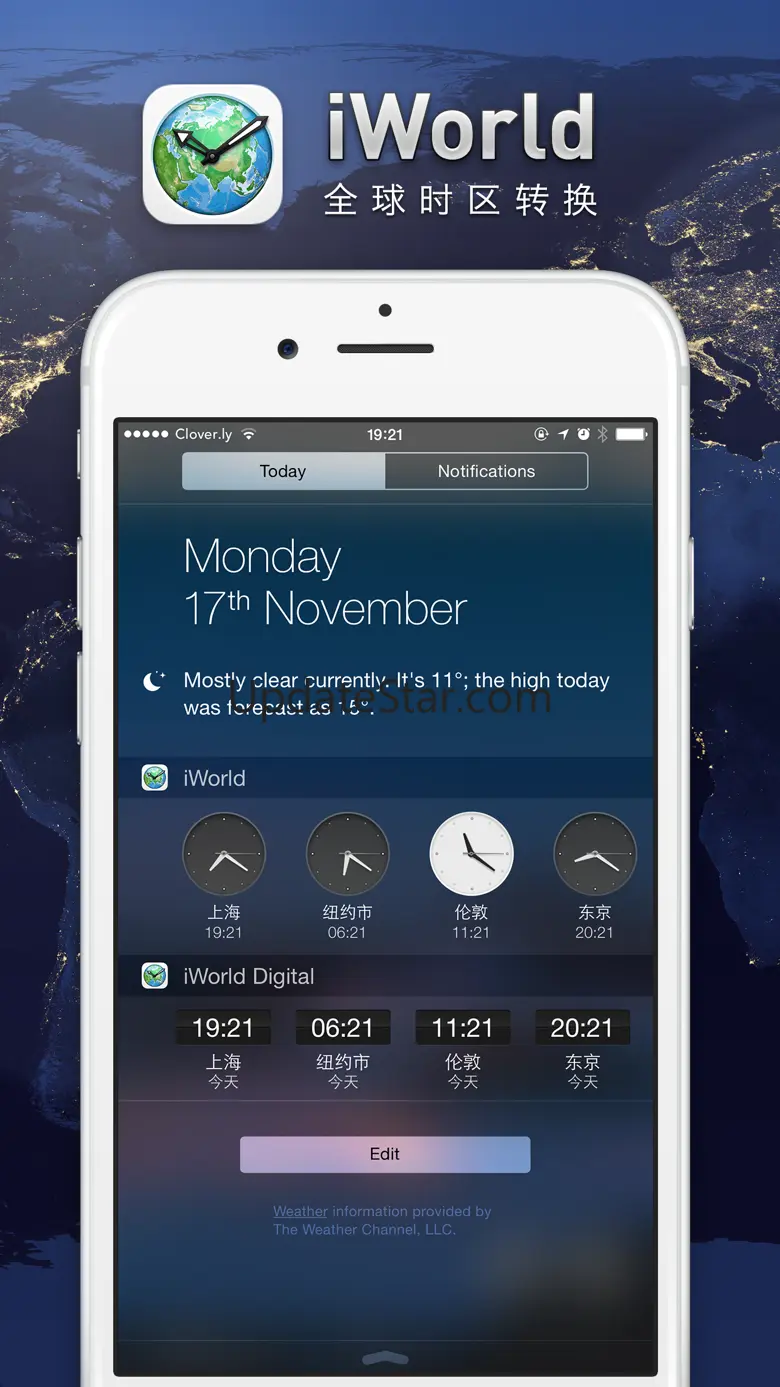 iWorld · 全球时区转换 x 旅程规划 x 两地时 1.2