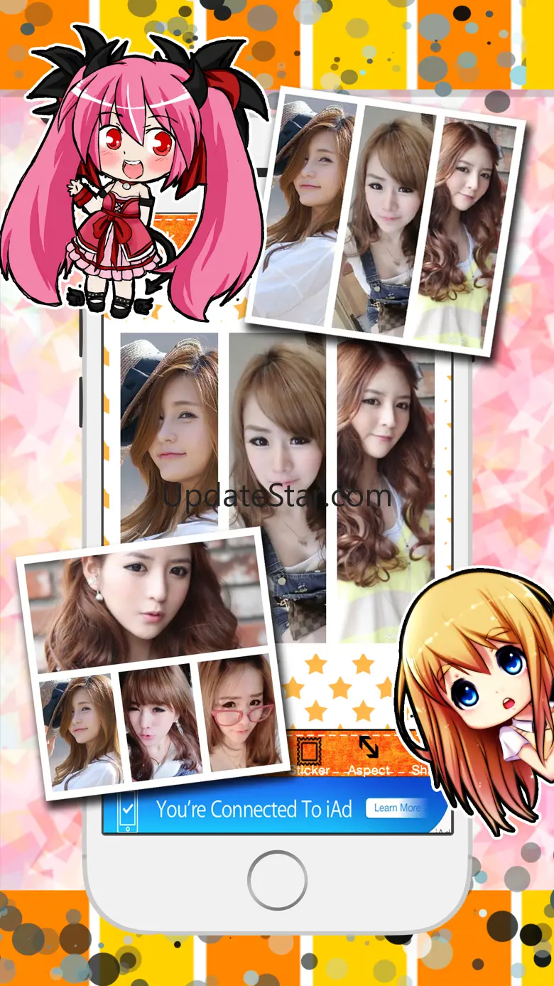 Cute Cartoon Sticker Photo Girl Frame 1.0