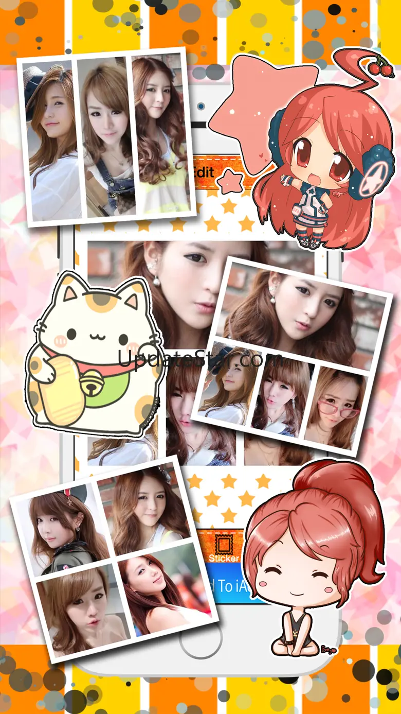 Cute Cartoon Sticker Photo Girl Frame 1.0