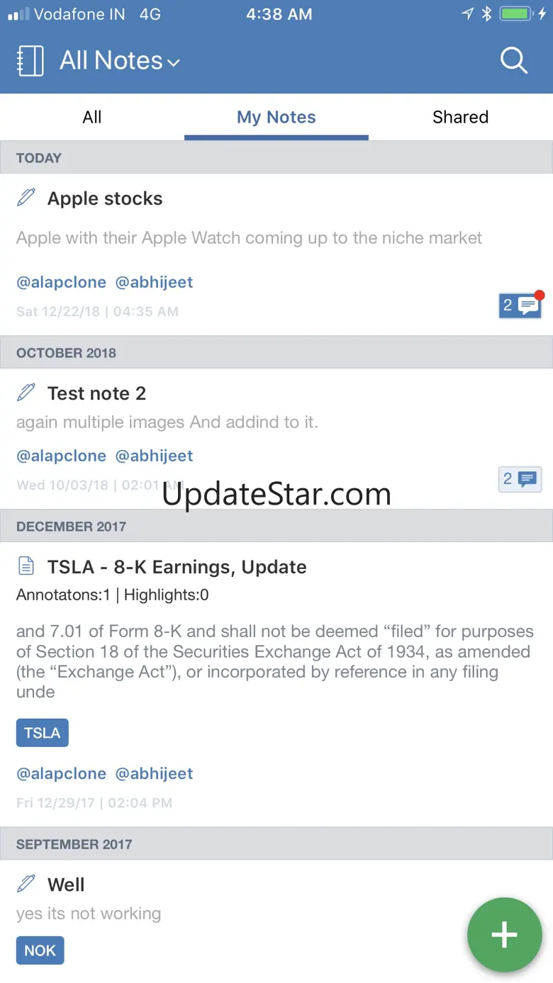 Sentieo Notebook For iPhone 8.7