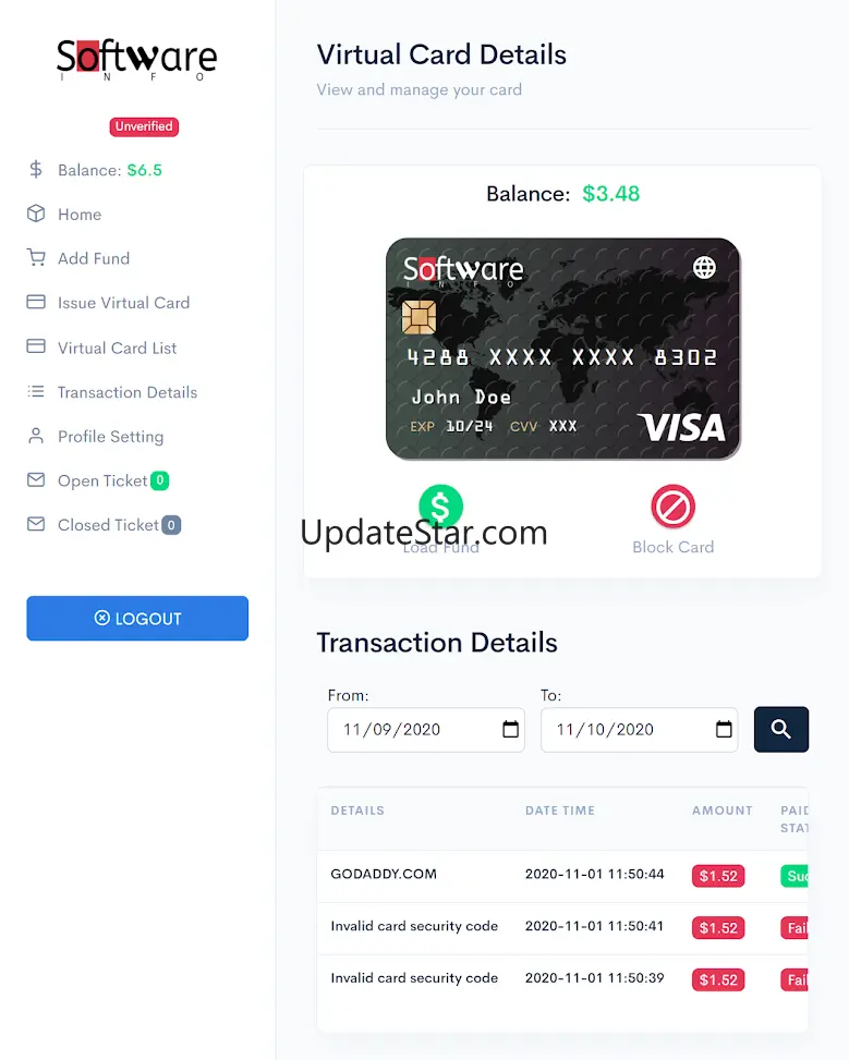 Create Virtual Card Instantly 1.2