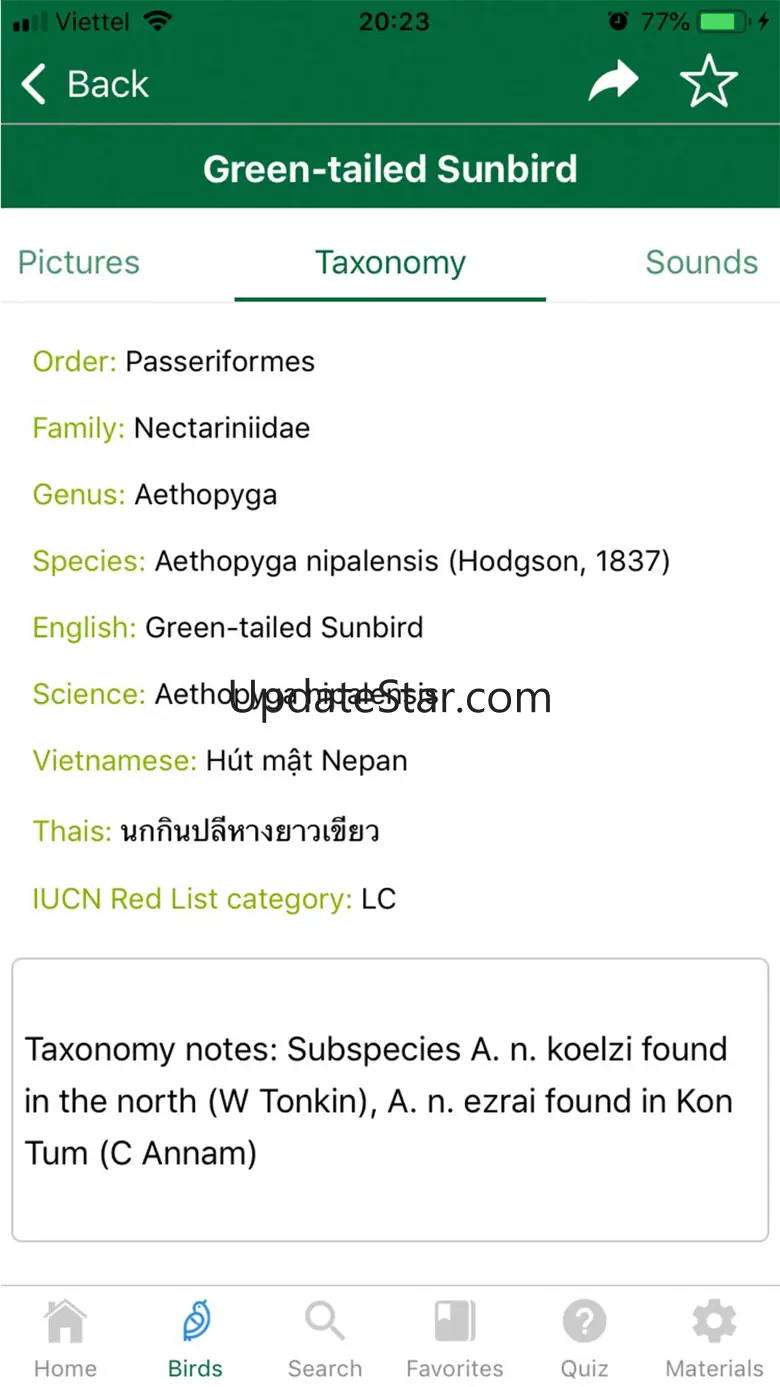Vietnam Bird Guide 4.3.1