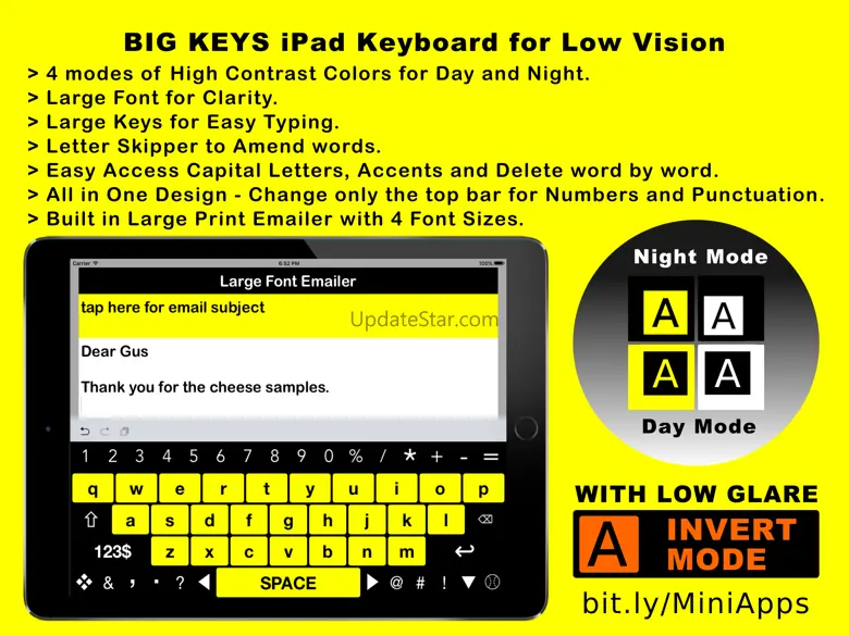 Big Keys Low Vision Keyboard 1.1