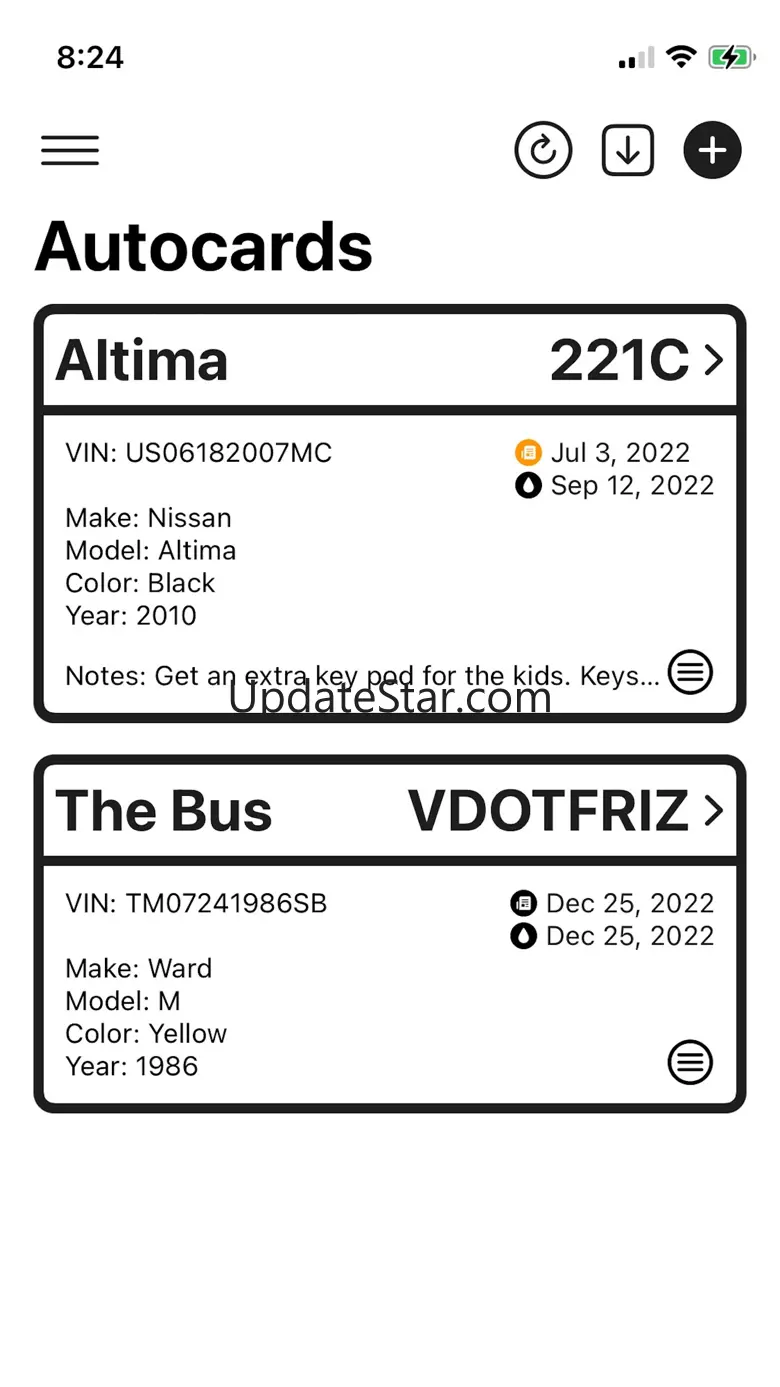 Autocards - Vehicle Log 1.3