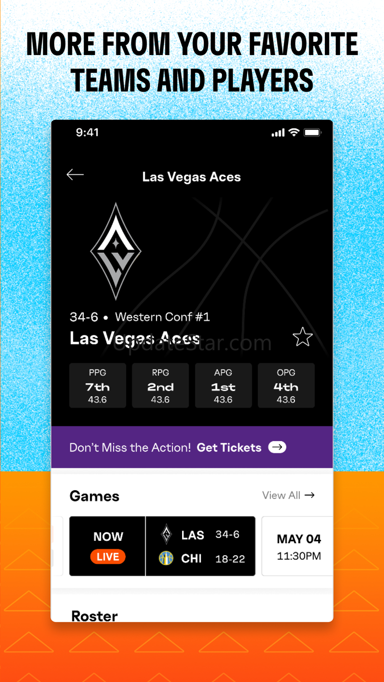 WNBA: Live Games & Scores 17.4