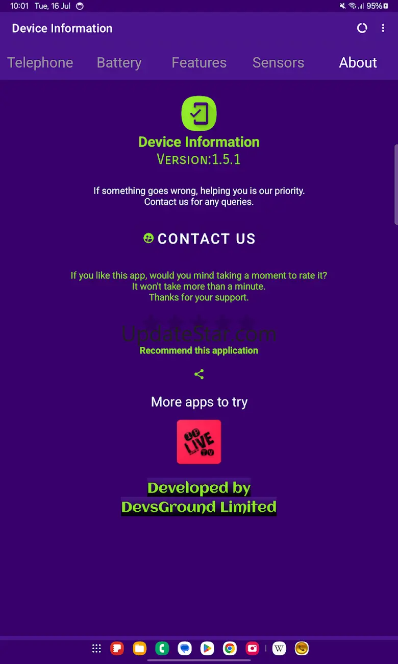 Device Information specs 1.5.5