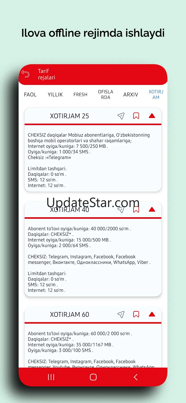 Mobiuz (UMS) USSD kodlar