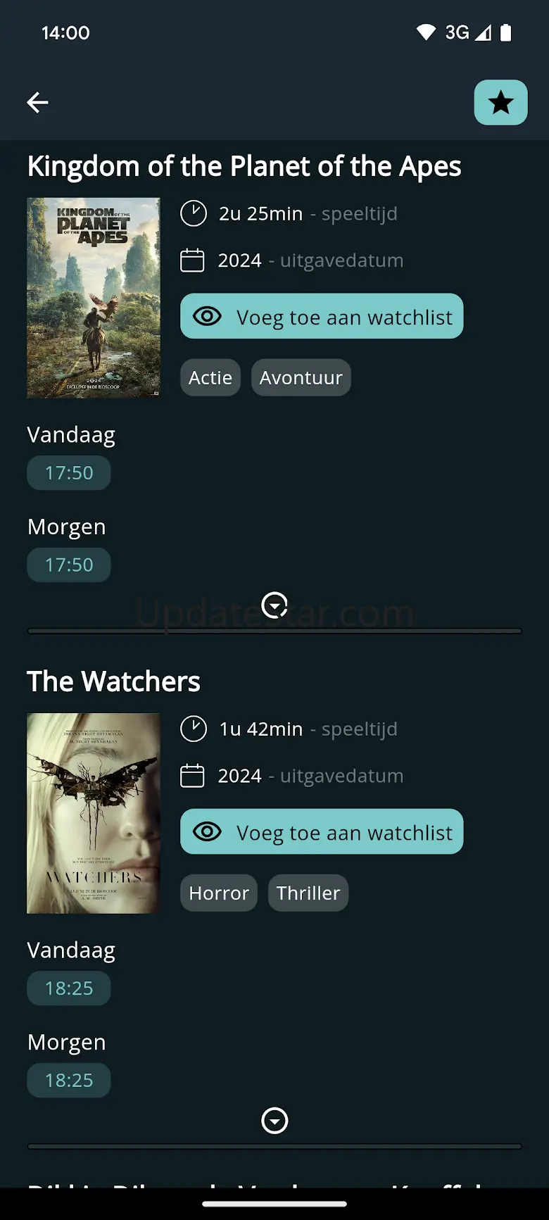 Bioscoopagenda 6.7.0