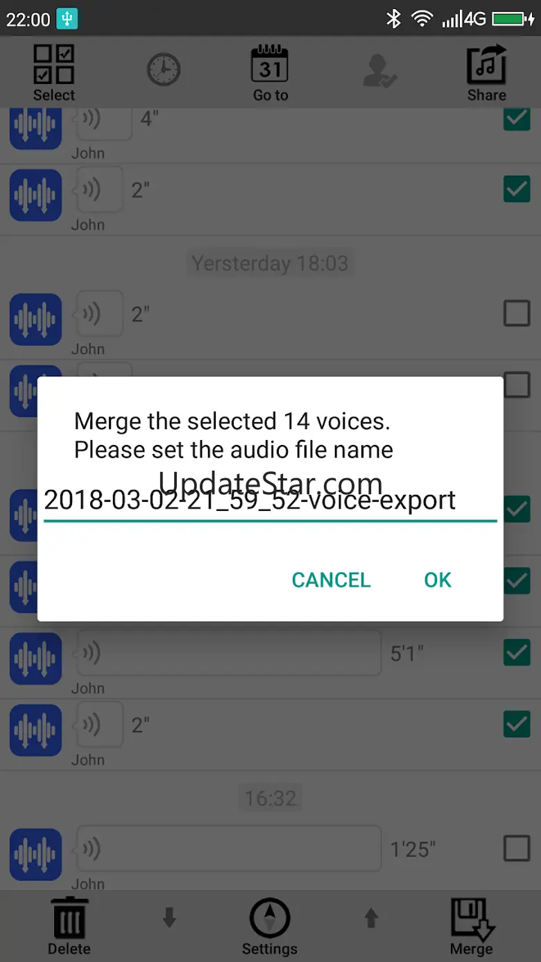 Export Merge Voices of Line Me 1.0