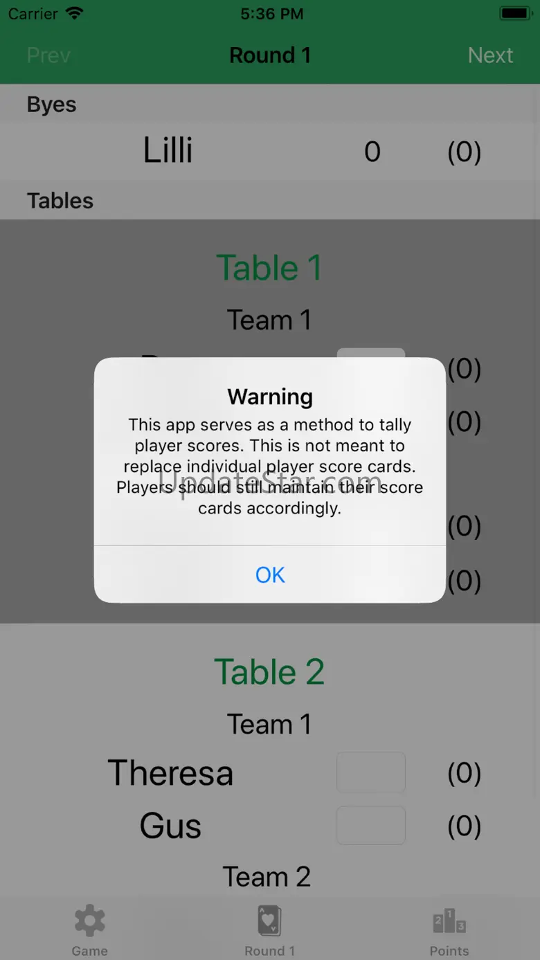 Euchre Tournament ScoreKeeper 1.0.1