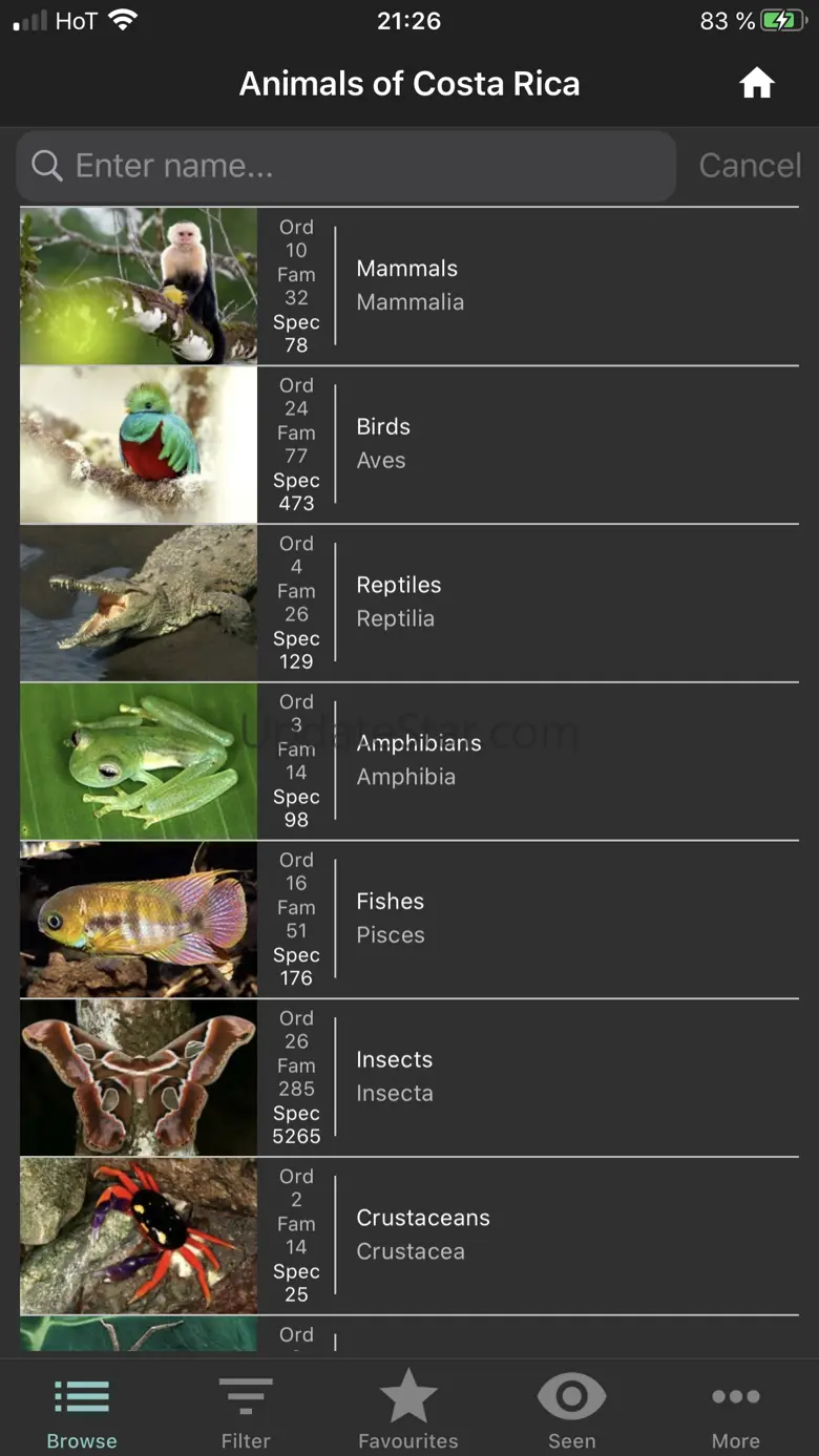 Animals of Costa Rica 1.7.0