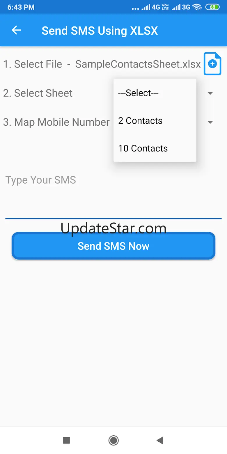 Bulk SMS Send Using Excel 4.0