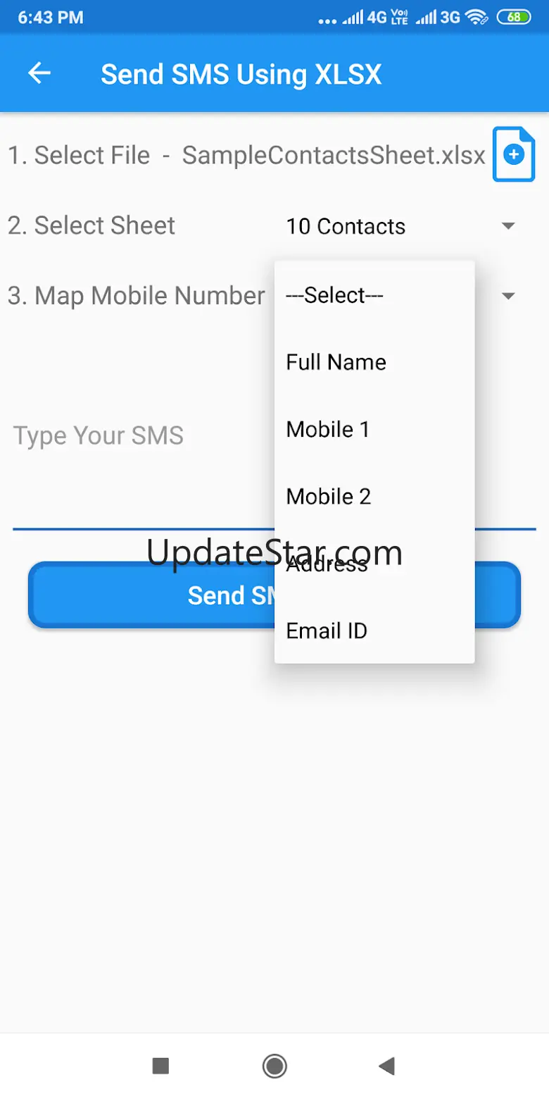Bulk SMS Send Using Excel 4.0