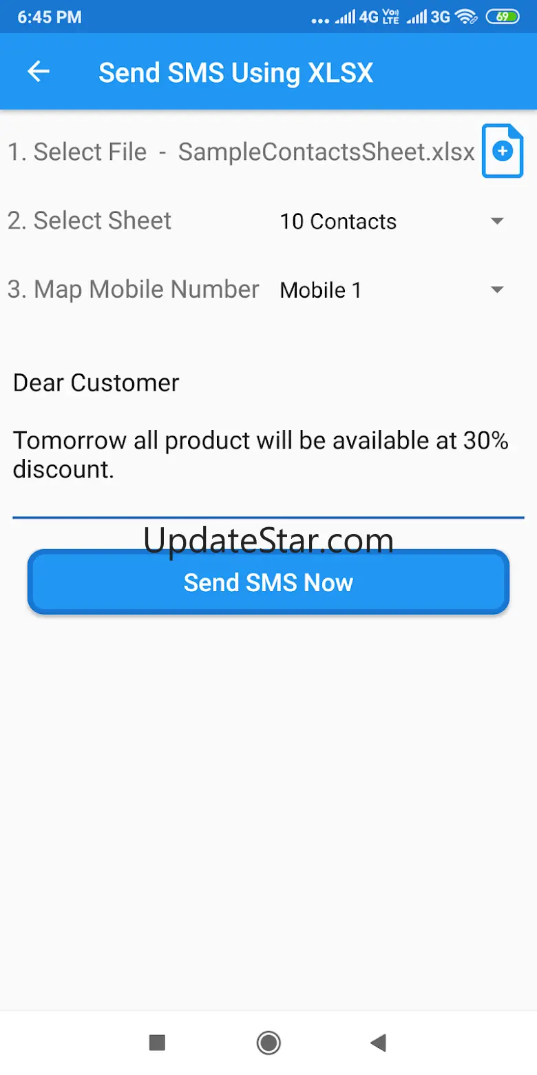 Bulk SMS Send Using Excel 4.0