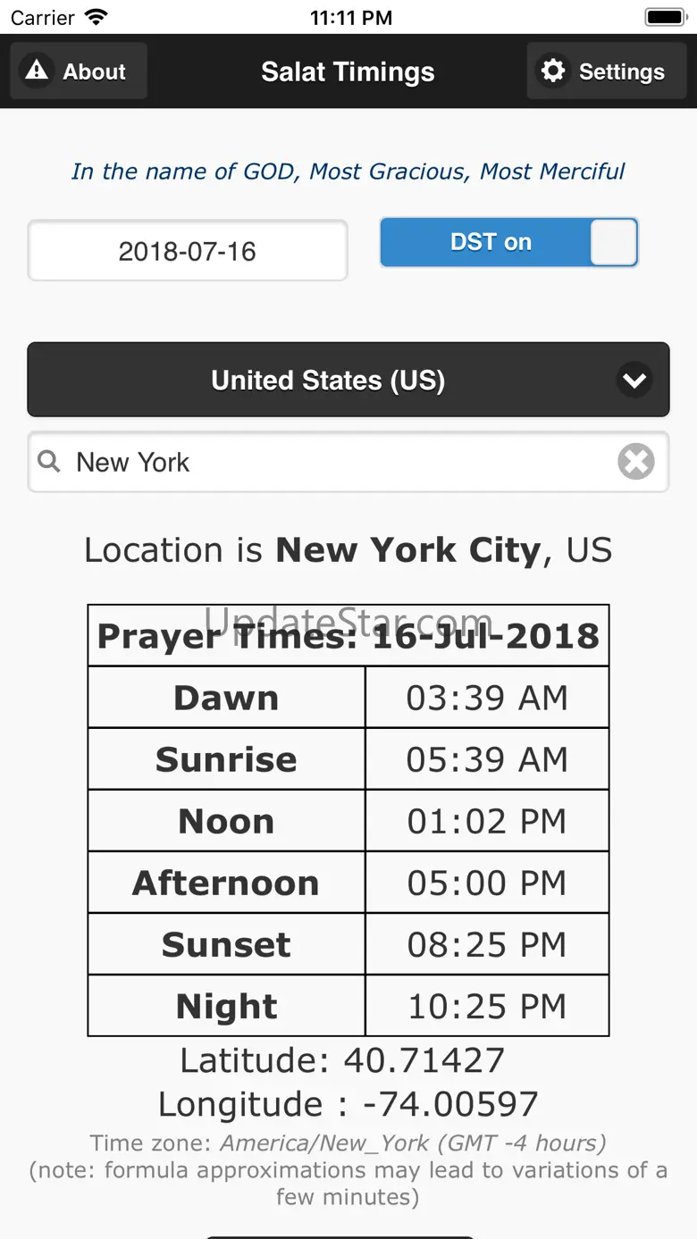 Contact Prayers (Salat) Times 0.58.90