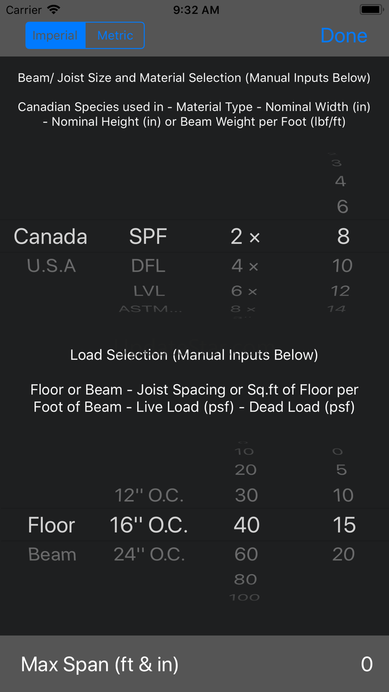 Beam & Joist Span Calculator 4.3