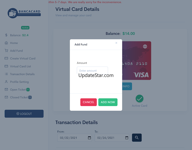 Get Virtual Card Instantly 1.2