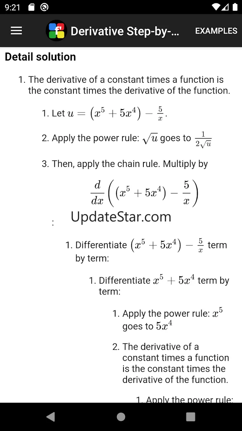 Derivative Step-By-Step Calc 7.0.0