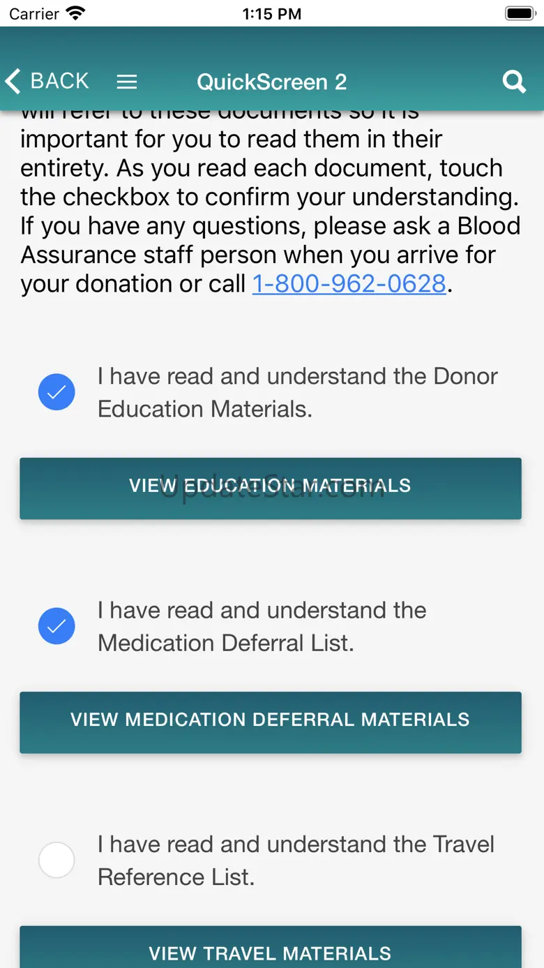 Blood Assurance QuickScreen 1.4.4