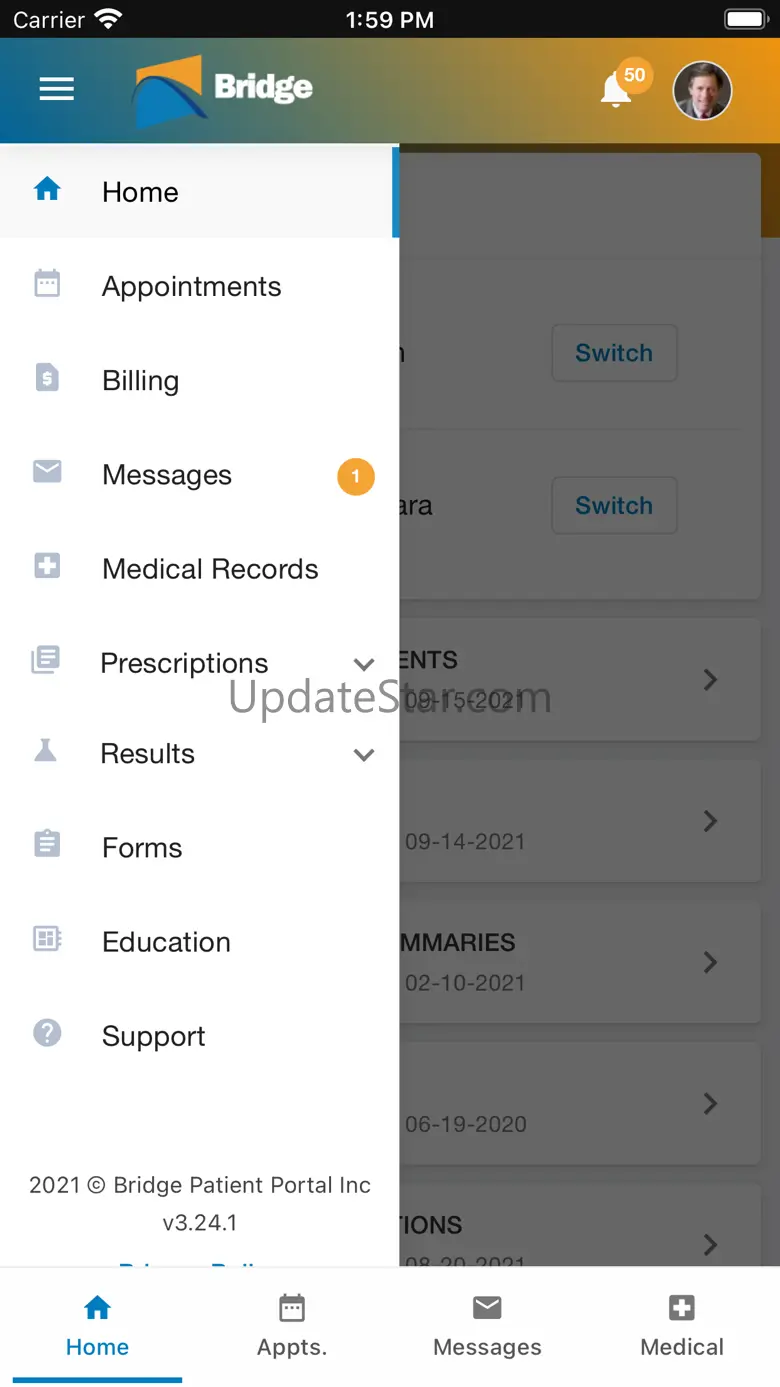 Bridge Patient Portal 3.98.0