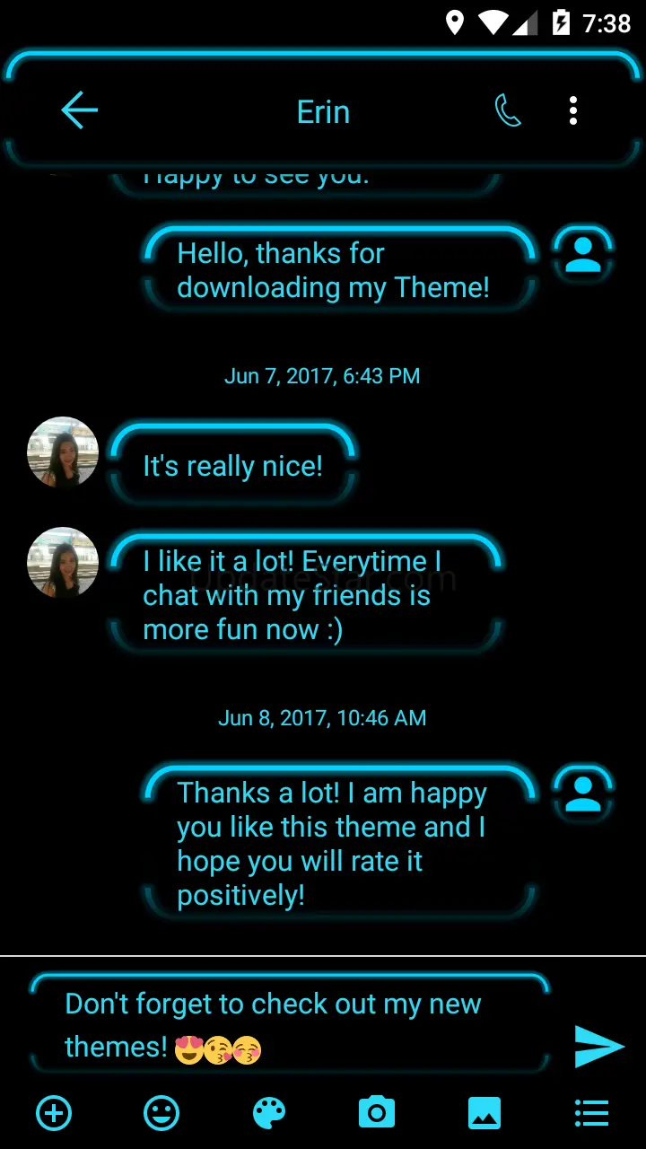 SMS Messages Neon Led Blue 5.0