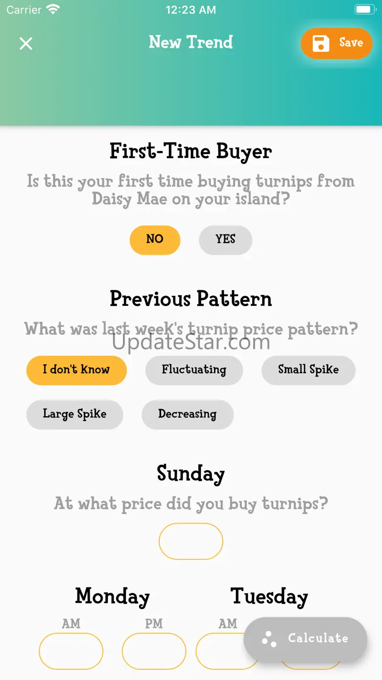 Turnips Calculator for AC:NH 1.0