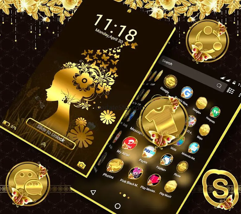 Gold Butterfly Girl Theme 5.0