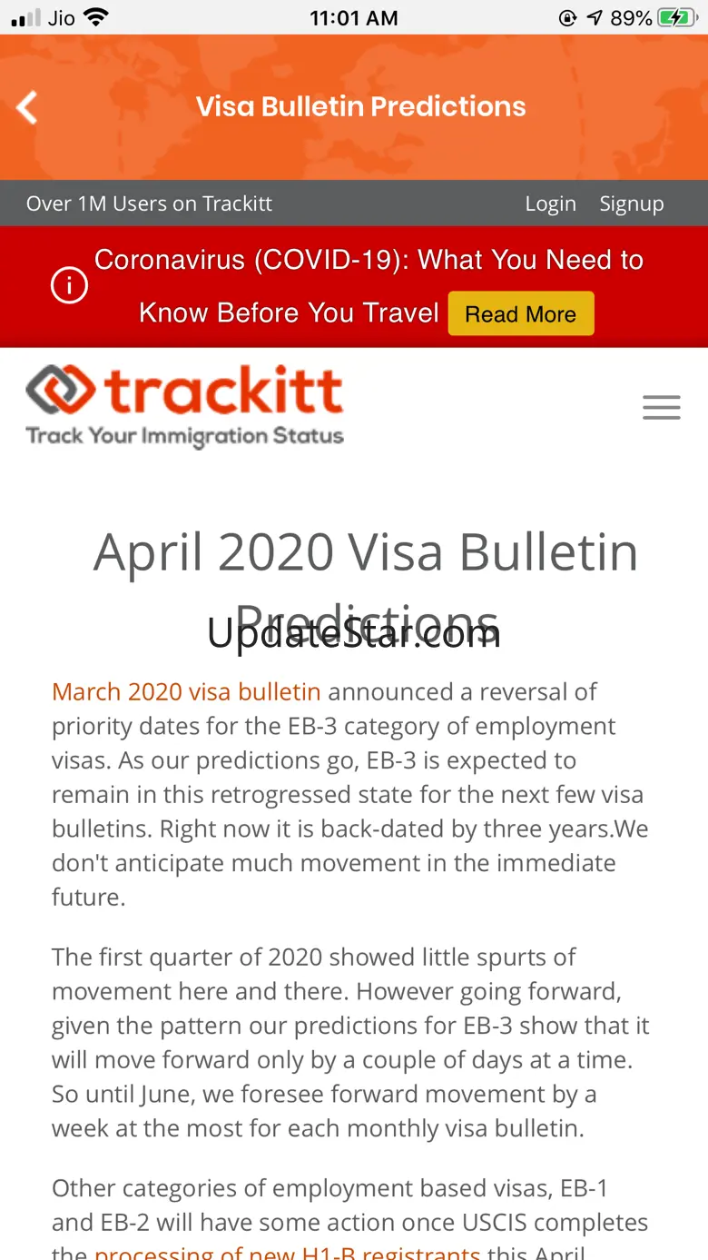 Trackitt: Immigration 1.0
