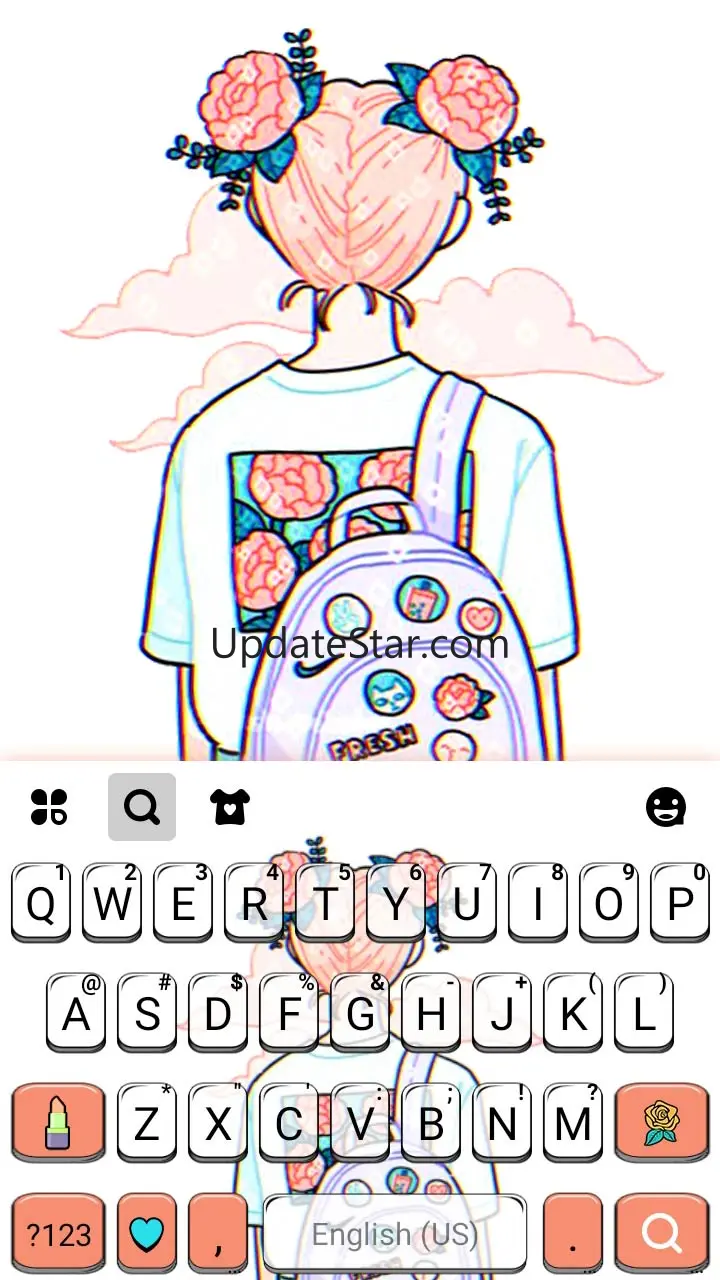 Doodle Cartoon Girl Keyboard B 3.0