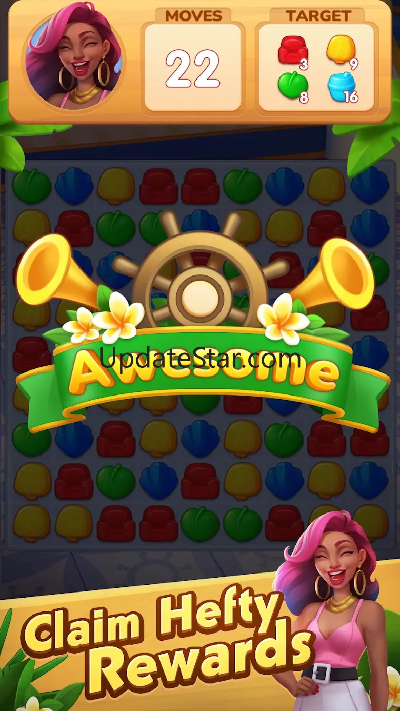 Tropical Heart: Match-3 Puzzle