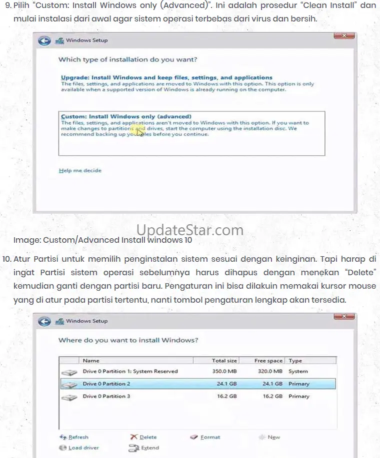 How to install Windows 10 1.2