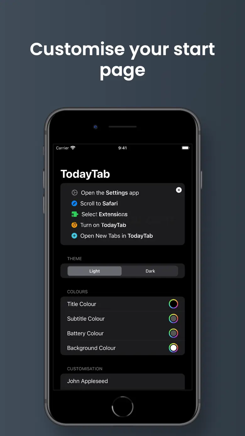 TodayTab: Start Tab for Safari 1.1.0
