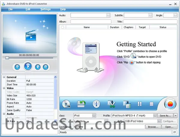 Joboshare DVD to iPod Converter