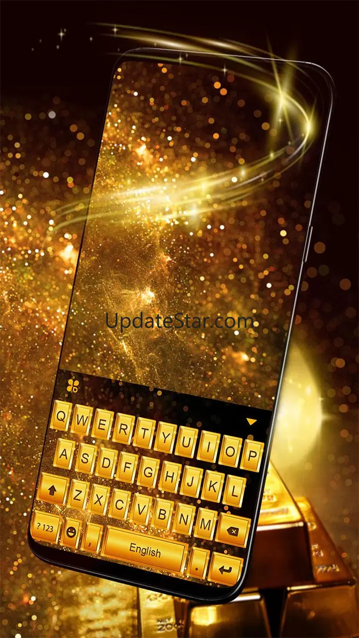 Gold Glitter Keyboard Theme