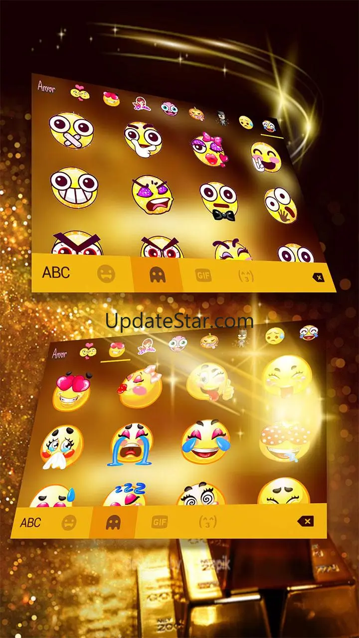 Gold Glitter Keyboard Theme