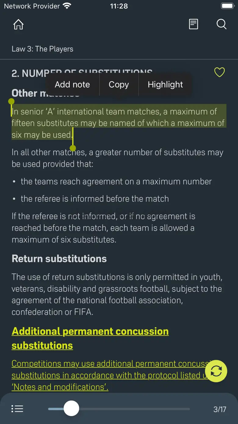 Laws of the Game 2.5.6