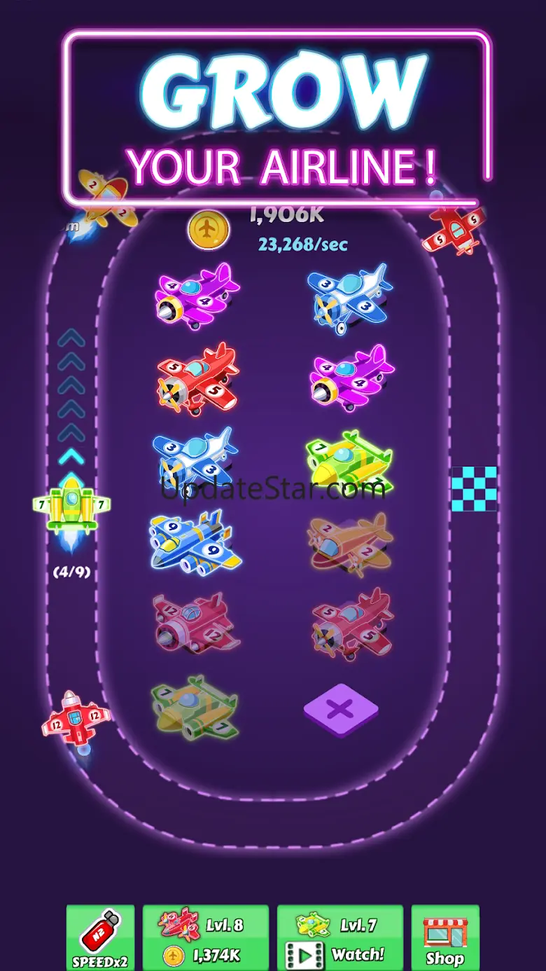 Merge Planes Neon Game Idle 1.0.31