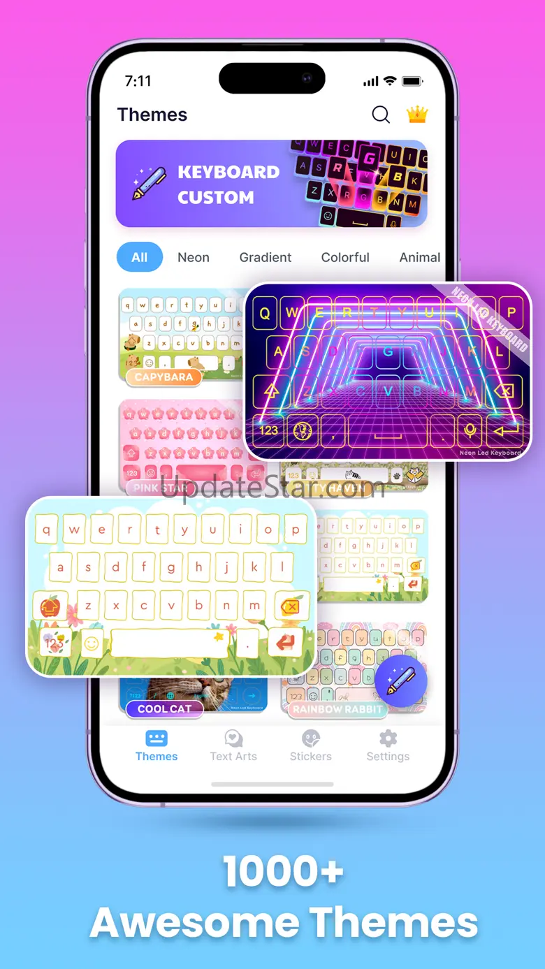 Neon LED Keyboard: Cute Themes 1.1.7