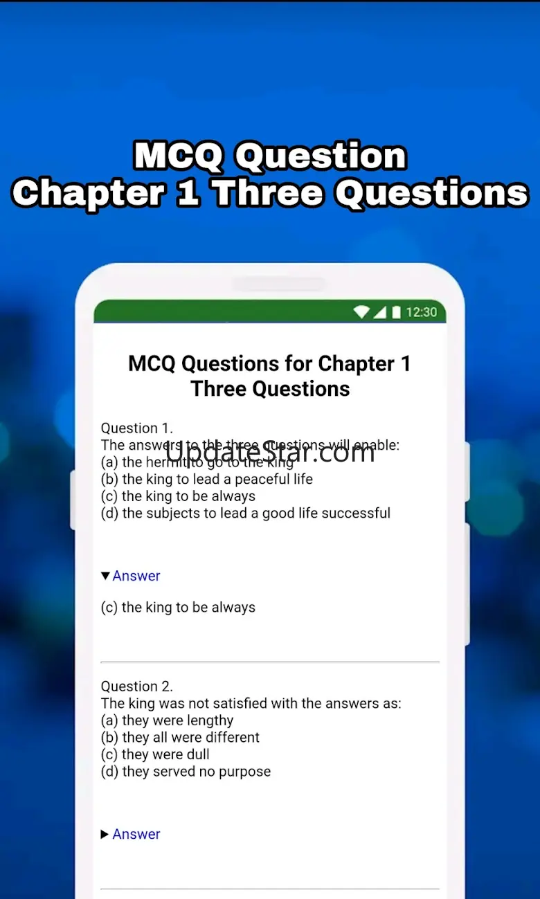7th Class English Solution MCQ 0.10