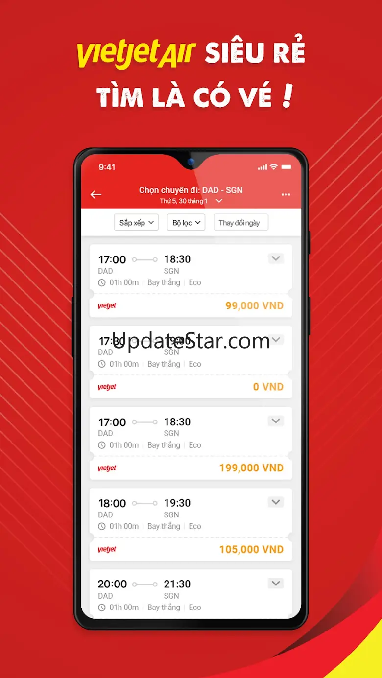 Đặt vé máy bay giá rẻ VietjetA 1.4.0