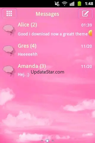 Pink Clouds Theme GO SMS Pro 2.5