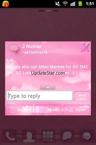 Pink Clouds Theme GO SMS Pro 2.5